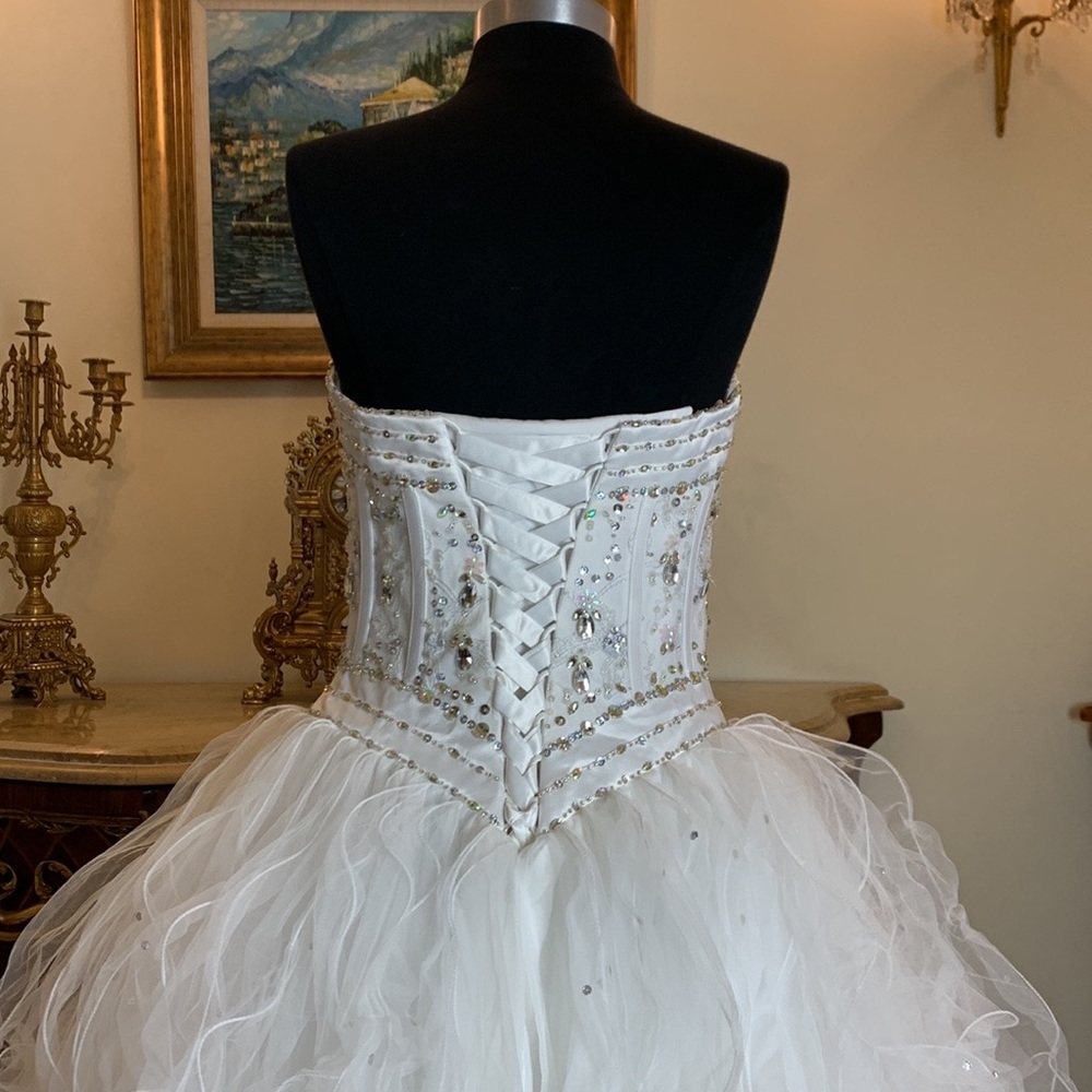 Women’s formal rhinestone Quinceanera ball gown pageant wedding prom dress - Picture 5 of 6